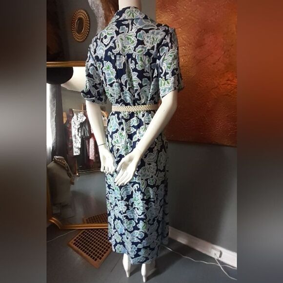 Zara Navy and White Floral Maxi Dress - Picture 13 of 15